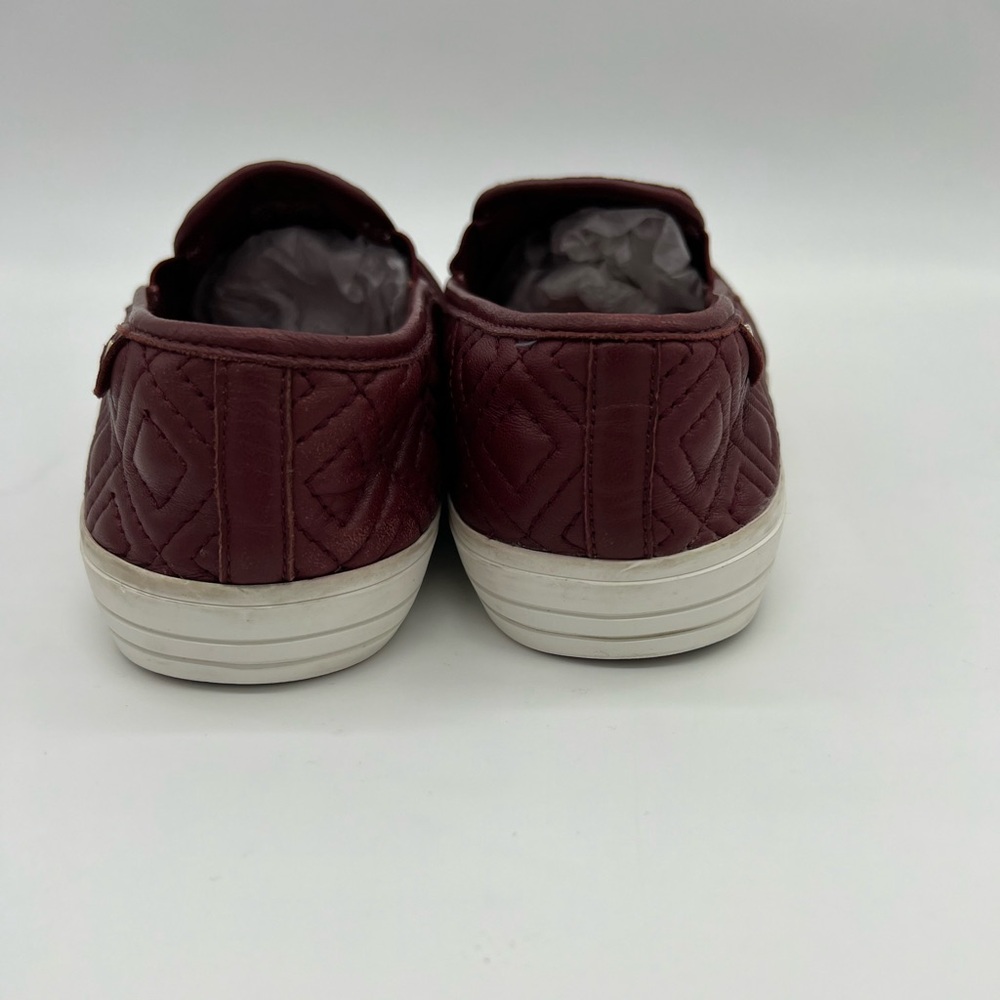 Tory Burch Womens Quilted Slip-On Sneakers Burgundy Wine Size 9 - Picture 6 of 14